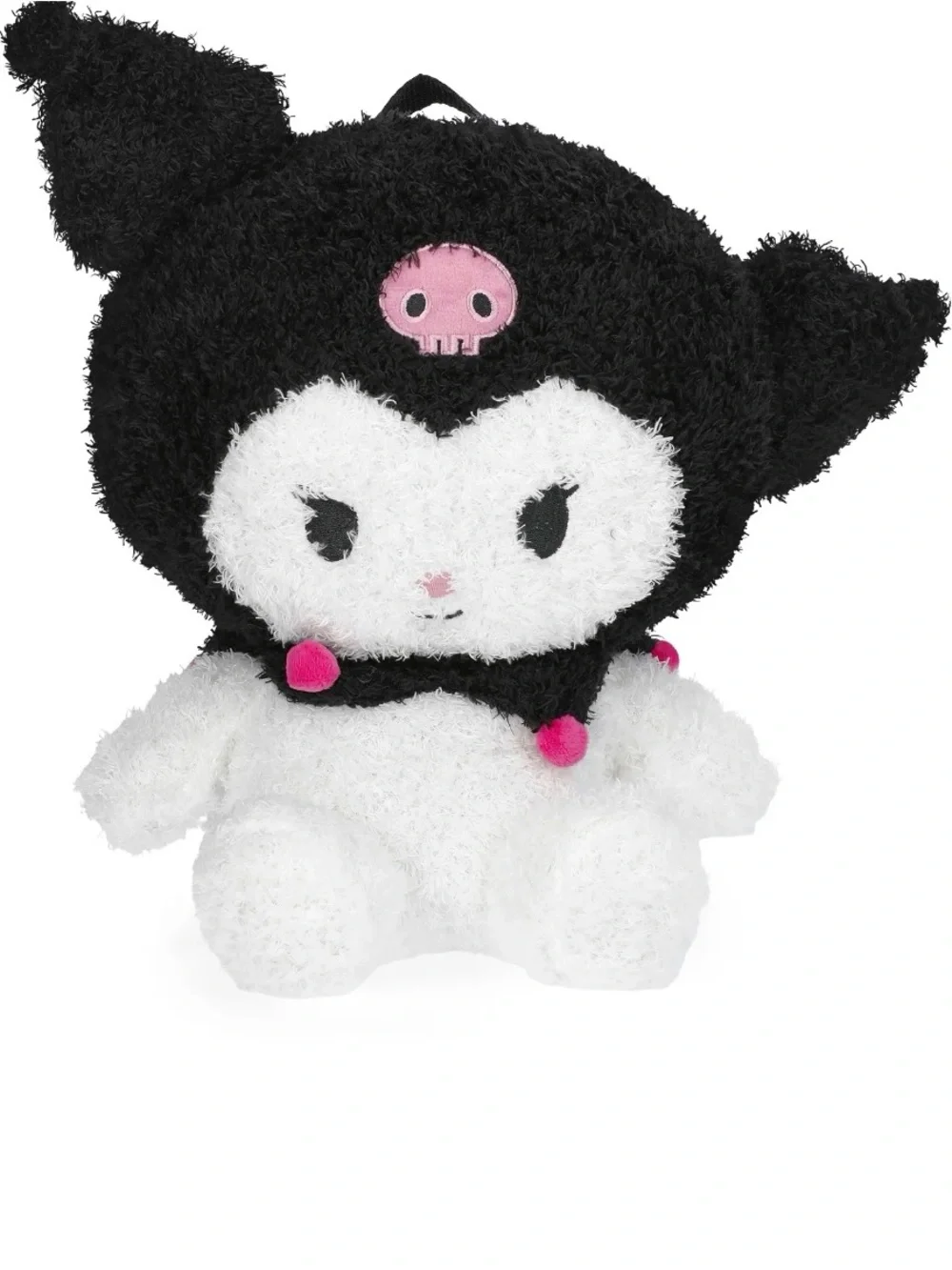 Hello Kitty and Friends Girls 12.5” Kuromi Plush Backpack, Black